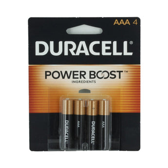 Duracell Coppertop Duralock MN2400-B4 AAA LR03 1.5V Alkaline Button Top Batteries (MN2400B4) - 4 Piece Retail Card