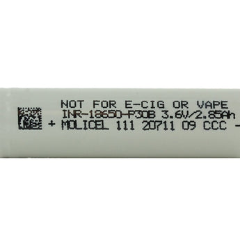 Molicel P30B INR 18650 3000mAh 3.6V High-Drain 30A Lithium Ion (Li-Ion) Unprotected Flat Top Battery