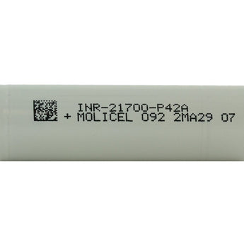 Molicel P42A INR 21700 4200mAh 3.6V High-Drain 45A Lithium Ion (Li-Ion) Unprotected Flat Top Battery