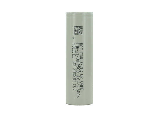 Molicel P50B Battery Vertical Front of Jacket View
