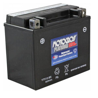 Motocross AGM High Performance YTX12-BS 180CCA 10Ah 12V Rechargeable Sealed Lead Acid (SLA) Battery - NB Terminal