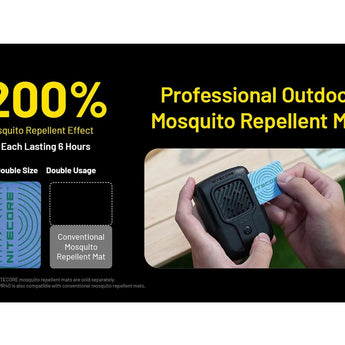 Nitecore EMR40 USB-C Rechargeable Portable Electronic Insect Repeller - Uses 7800mAh Li-ion Battery Pack