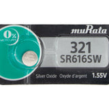 MuRata SR616SW 321 16mAh 1.55V Silver Oxide Watch Battery - 1 Piece Tear Strip, Sold Individually