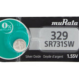 Sony/MuRata SR731SW 329 39mAh 1.55V Silver Oxide Watch Battery - 1 Piece Tear Strip, Sold Individually