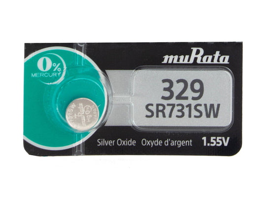 Sony/MuRata SR731SW 329 39mAh 1.55V Silver Oxide Watch Battery - 1 Piece Tear Strip, Sold Individually