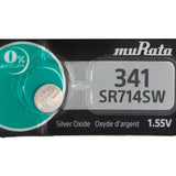 Sony/MuRata SR714SW 341 13mAh 1.55V Silver Oxide Watch Battery - 1 Piece Tear Strip, Sold Individually