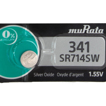Sony/MuRata SR714SW 341 13mAh 1.55V Silver Oxide Watch Battery - 1 Piece Tear Strip, Sold Individually