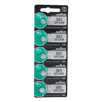 Sony/MuRata SR721W 361 24mAh 1.55V Silver Oxide Watch Battery - 1 Piece Tear Strip