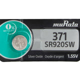MuRata SR920SW 371 44mAh 1.55V Silver Oxide Watch Battery - 1 Piece Tear Strip, Sold Individually