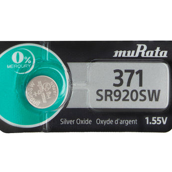 MuRata SR920SW 371 44mAh 1.55V Silver Oxide Watch Battery - 1 Piece Tear Strip, Sold Individually