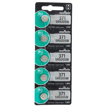 MuRata SR920SW 371 44mAh 1.55V Silver Oxide Watch Battery - 1 Piece Tear Strip, Sold Individually