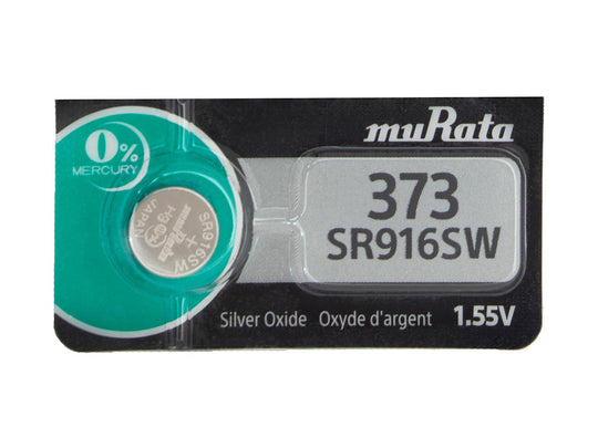 MuRata SR916SW 373 30mAh 1.55V Silver Oxide Watch Battery - 1 Piece Tear Strip