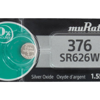MuRata SR626W 376 28mAh 1.55V Silver Oxide Watch Battery - 1 Piece Tear Strip