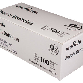 MuRata SR626W 376 28mAh 1.55V Silver Oxide Watch Battery - 1 Piece Tear Strip