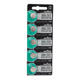 Sony/MuRata SR43W 386 120mAh 1.55V Silver Oxide Watch Battery - 1 Piece Tear Strip, Sold Individually