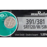 Sony/MuRata SR1120W 391 40mAh 1.55V Silver Oxide Watch Battery - 1 Piece Tear Strip