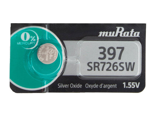 Sony/MuRata SR726SW 397 35mAh 1.55V Silver Oxide Watch Battery - 1 Piece Tear Strip