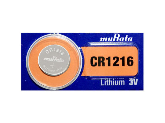 MuRata CR1216 30mAh 3V Lithium Primary (LiMnO2) Coin Cell Watch Battery - 1 Piece Tear Strip, Sold Individually