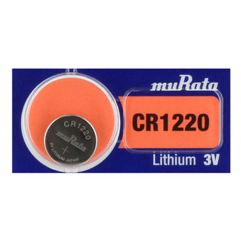 MuRata CR1220 40mAh 3V Lithium Primary (LiMnO2) Coin Cell Watch Battery - 1 Piece Tear Strip, Sold Individually