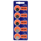 MuRata CR1220 40mAh 3V Lithium Primary (LiMnO2) Coin Cell Watch Battery - 1 Piece Tear Strip, Sold Individually