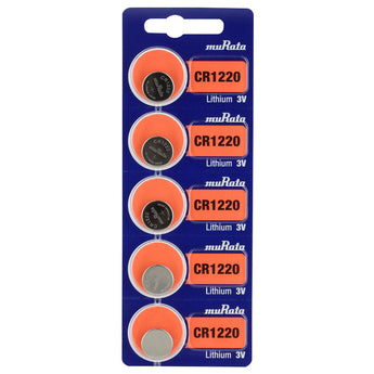 MuRata CR1220 40mAh 3V Lithium Primary (LiMnO2) Coin Cell Watch Battery - 1 Piece Tear Strip, Sold Individually