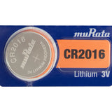 MuRata CR2016 90mAh 3V Lithium Primary (LiMNO2) Coin Cell Batteries - 5-Piece Tear Strip