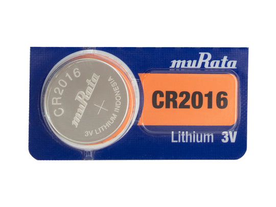 MuRata CR2016 85mAh 3V Lithium Primary (LiMnO2) Coin Cell Watch Battery - 1 Piece Tear Strip, Sold Individually