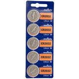 MuRata CR2032 220mAh 3V Lithium Primary (LiMNO2) Coin Cell Batteries - 5-Piece Tear Strip
