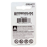 MuRata CR2477x 1000mAh 3V Lithium Primary (LiMnO2) Coin Cell Watch Battery - 1 Piece Retail Card