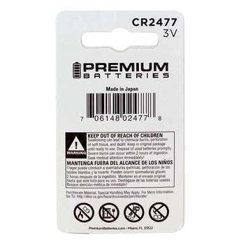 MuRata CR2477x 1000mAh 3V Lithium Primary (LiMnO2) Coin Cell Watch Battery - 1 Piece Retail Card