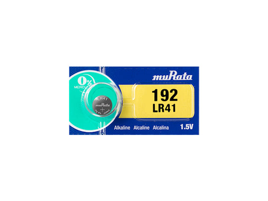 MuRata LR41 1.5V Alkaline Coin Cell Battery - 1 Piece Tear Strip