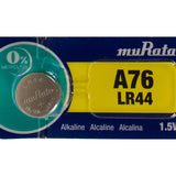 MuRata LR44 1.5V Alkaline Coin Cell Battery - 1 Piece Tear Strip