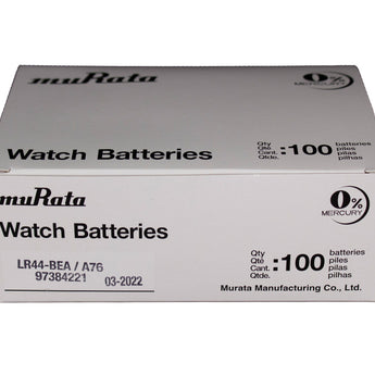 MuRata LR44 1.5V Alkaline Coin Cell Battery - 1 Piece Tear Strip
