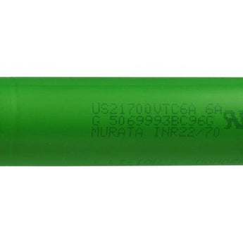 Murata VTC6A INR 21700 4100mAh 3.6V High-Drain 40A Lithium Ion (Li-Ion) Unprotected Flat Top Battery - Boxed