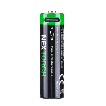 Nextorch 14500 880mAh 3.6V Lithium Ion (Li-ion) Button Top Battery with USB-C Charging Port