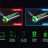 Nextorch 14500 880mAh 3.6V Lithium Ion (Li-ion) Button Top Battery with USB-C Charging Port