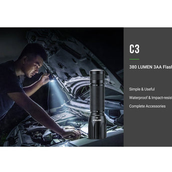 Nextorch C3 LED Flashlight - CREE XP-G3 - 380 Lumens - Includes 3 x AAA