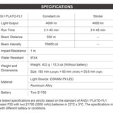 Nextorch P20 Focusable LED Shield Light - 4000 Lumens - Osram P9 - Includes 2 x USB-C Rechargeable 21700
