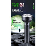 Nextorch Saint Torch 31 USB-C Rechargeable LED Searchlight - 20000 Lumens - 8 x CREE XHP50 - Uses Built-In Li-ion Battery Pack