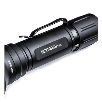 nextorch t20l lep flashlight close up of body of light