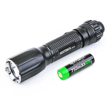Nextorch T130-V2 LED Tactical Flashlight - 700 Lumens - Osram P9 - Uses 1 x 14500, 1 x CR123A or 1 x 16340