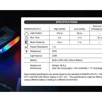 Nextorch UT11C USB-C Rechargeable LED Clip Light - 170 Lumens - Uses Built-in 640mAh Li-ion Battery Pack