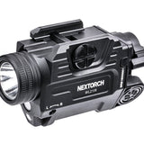 Nextorch WL21 LED Weapon Light with Red, Green, or Infrared Laser - 650 Lumens - Osram P9 - Includes 1 x 16340 with Built-In Charging Port