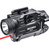 Nextorch WL21 LED Weapon Light with Red, Green, or Infrared Laser - 650 Lumens - Osram P9 - Includes 1 x 16340 with Built-In Charging Port