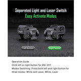 Nextorch WL22 USB-C Rechargeable LED Weapon Light - 650 Lumens - Osram P9 - Includes Built-In Li-ion Battery Pack - With Choice of Red or Green Laser