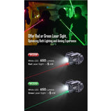 Nextorch WL22 USB-C Rechargeable LED Weapon Light - 650 Lumens - Osram P9 - Includes Built-In Li-ion Battery Pack - With Choice of Red or Green Laser