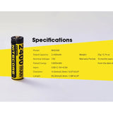 Nitecore NH2400 AA 2400mAh / 3600mWh 1.5V Rechargeable Protected Lithium-Ion Button Top Battery Kit - Includes 4 x AA Batteries and 1 x USB-C Charging Cable