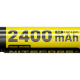 Nitecore NH2400 AA 2400mAh / 3600mWh 1.5V Rechargeable Protected Lithium-Ion Button Top Battery Kit - Includes 4 x AA Batteries and 1 x USB-C Charging Cable
