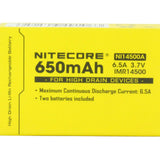 Nitecore NI14500A IMR 14500 650mAh 3.7V Unprotected Lithium Manganese (LiMn2O4) Battery - Button Top or Flat Top