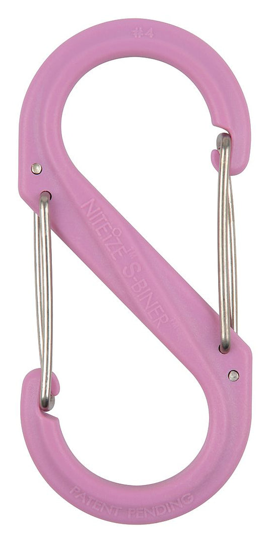 Nite Ize S-Biner SBP4-03-12 - Plastic Double-Gated Carabiner Clip - #4 - Pink
